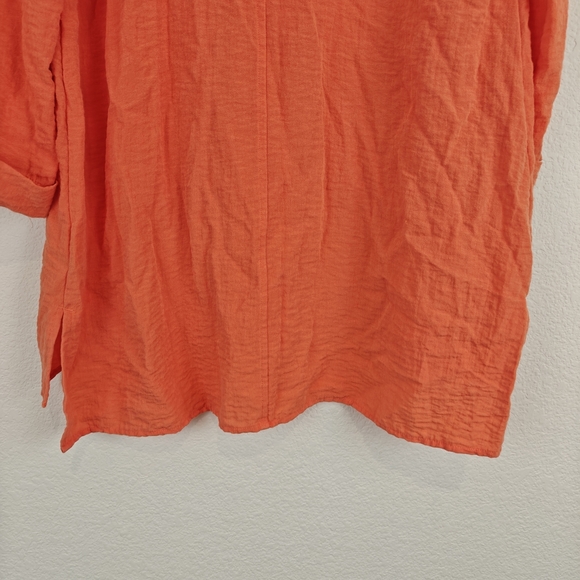 John Mark Nwot Coral Button Up 3/4 Sleeves Blouse Size Small Women's - Picture 10 of 13